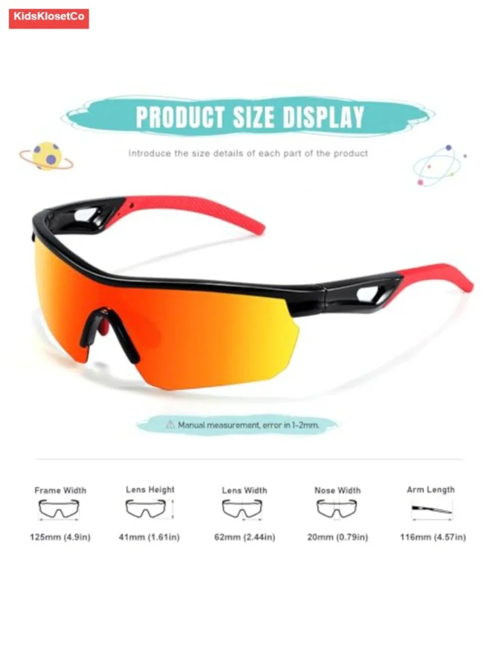 Polarized Kids Baseball Sunglasses Youth Sports Goggles UV Protection Elastic
